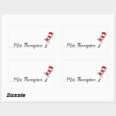 Dr. Seuss | Katze im Hat-Symbol-Individuelle Name Rechteckiger Aufkleber (Blatt)