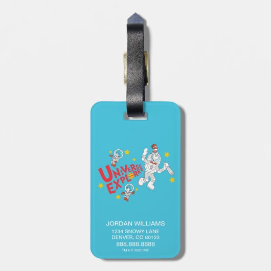 Dr. Seuss | Katze im Hat Universe Explorer Gepäckanhänger (Rückseite vertikal)