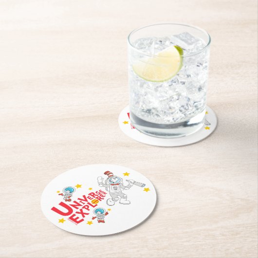 Dr. Seuss | Katze im Hat Universe Explorer Runder Pappuntersetzer (Vor Ort)