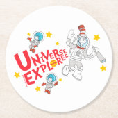 Dr. Seuss | Katze im Hat Universe Explorer Runder Pappuntersetzer (Vorderseite)