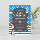 Dr. Seuss - Katze im Hut Baby Sprinkle Einladung (Stehend Vorderseite)