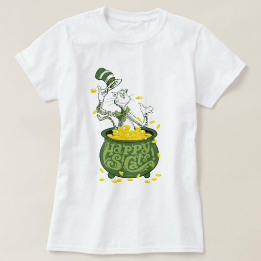 Dr. Seuss | Katze im Hut - Happy St. Cat's! T-Shirt (Design vorne)