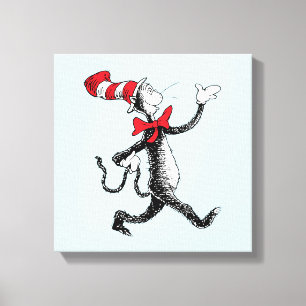 Dr. Seuss   Katze im Hut Katze Gang Leinwanddruck