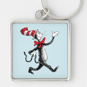 Dr. Seuss Katze im Hut Katze Gang Schlüsselanhänger