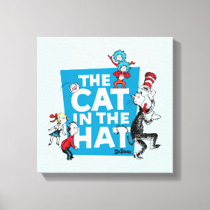 Dr. Seuss   Katze im Hut-Logo - Figuren Leinwanddruck