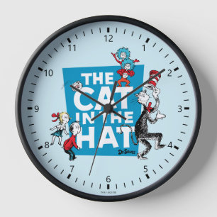 Dr. Seuss Katze im Hut-Logo - Figuren Uhr