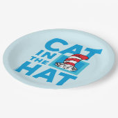 Dr. Seuss | Katze im Hut-Logo Pappteller (Schrägansicht)