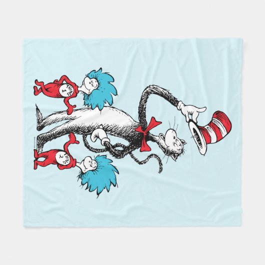 Dr. Seuss | Katze im Hut, Sache eins und Sache zwe Fleecedecke (Vorderseite (Horizontal))