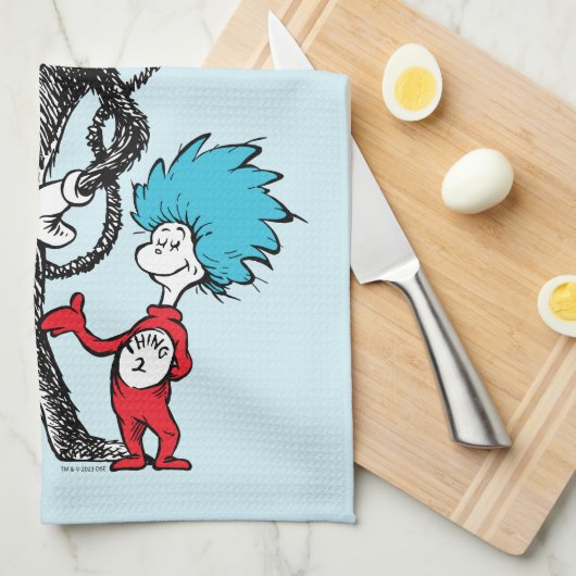 Dr. Seuss | Katze im Hut, Sache eins und Sache zwe Geschirrtuch (Viertel Falte)