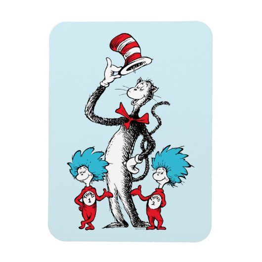 Dr. Seuss | Katze im Hut, Sache eins und Sache zwe Magnet (Vertikal)