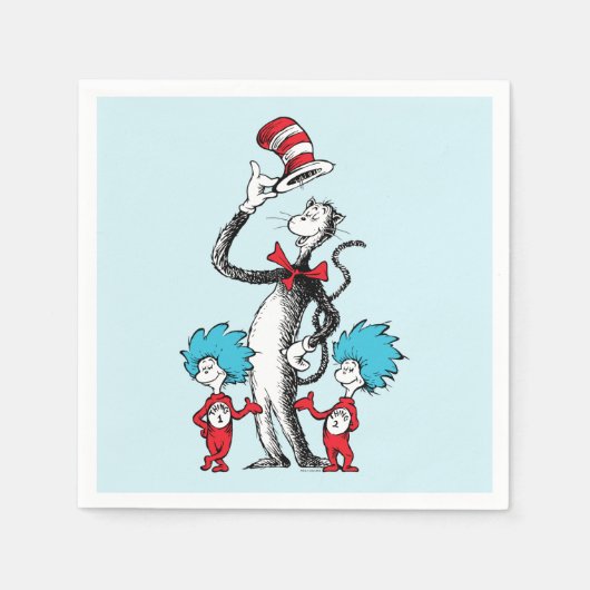 Dr. Seuss | Katze im Hut, Sache eins und Sache zwe Serviette (Vorderseite)