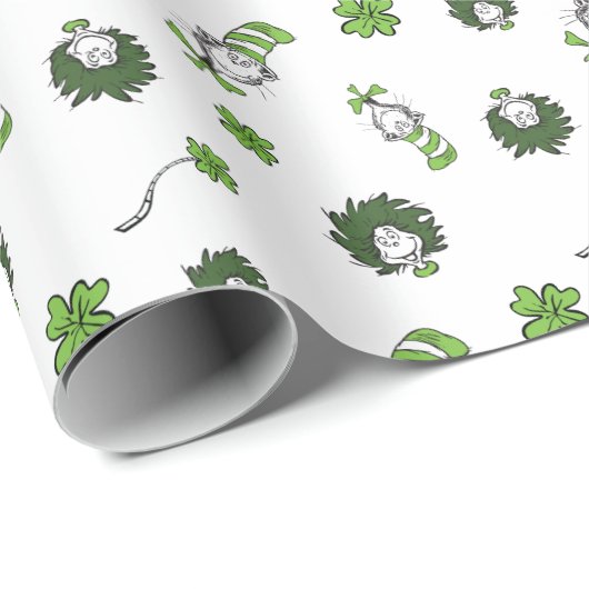 Dr. Seuss | Katze im Hutklemmmuster Geschenkpapier (Rolleneckpunkt)