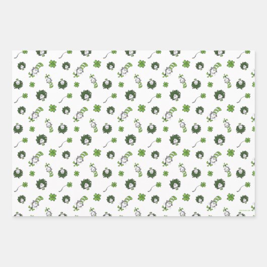 Dr. Seuss | Katze im Hutklemmmuster Geschenkpapier Set (Vorderseite 2)