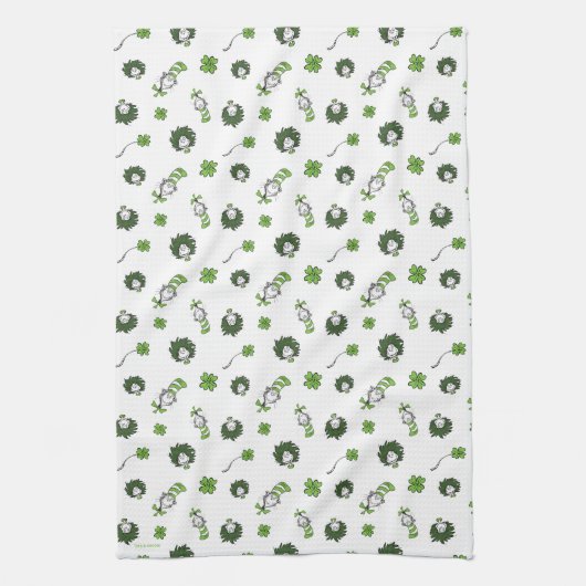 Dr. Seuss | Katze im Hutklemmmuster Geschirrtuch (Vertikal)