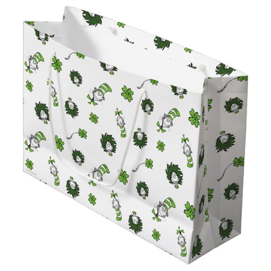 Dr. Seuss | Katze im Hutklemmmuster Große Geschenktüte (Vorderseite Schrägansicht)