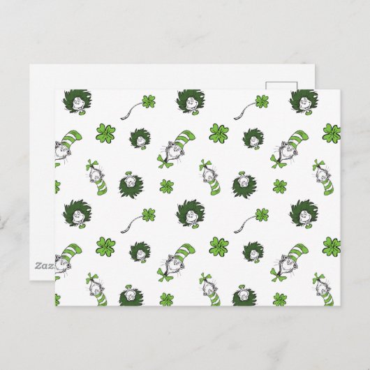 Dr. Seuss | Katze im Hutklemmmuster Postkarte (Vorne/Hinten)