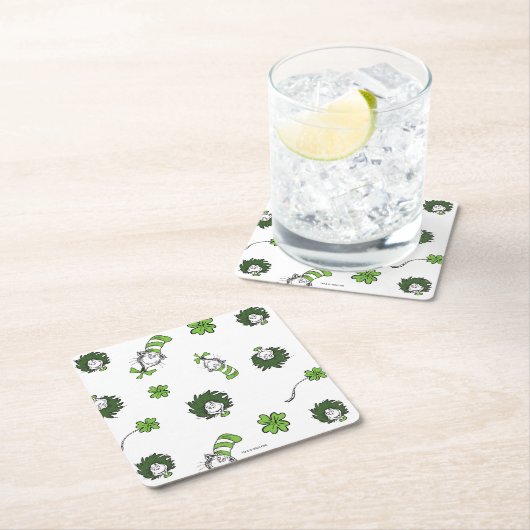 Dr. Seuss | Katze im Hutklemmmuster Rechteckiger Pappuntersetzer (Vor Ort)