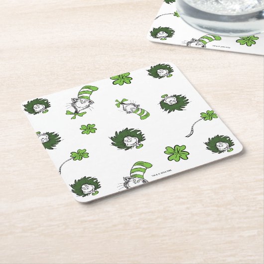 Dr. Seuss | Katze im Hutklemmmuster Rechteckiger Pappuntersetzer (angewinkelt)