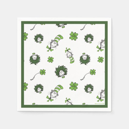 Dr. Seuss | Katze im Hutklemmmuster Serviette (Vorderseite)