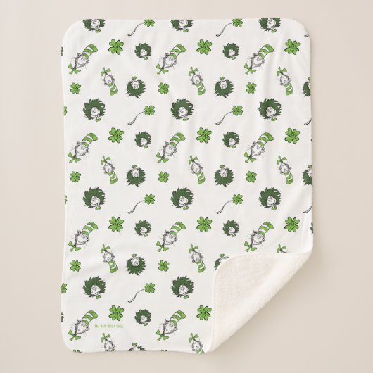 Dr. Seuss | Katze im Hutklemmmuster Sherpadecke (Vorderseite)