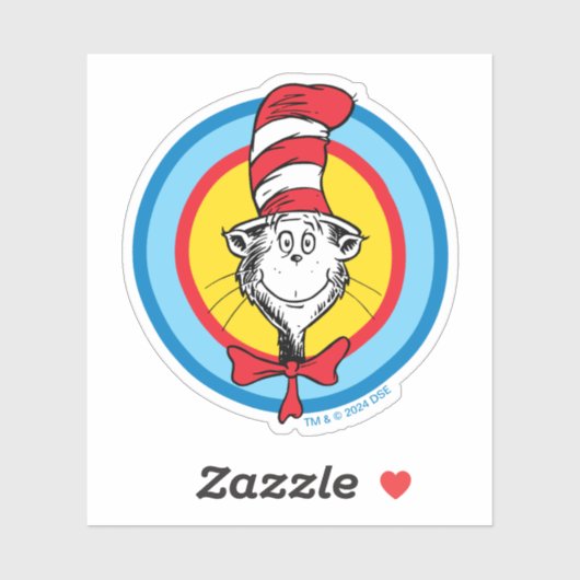 Dr. Seuss | Katze im Hutkopf-Graphic Aufkleber (Blatt)