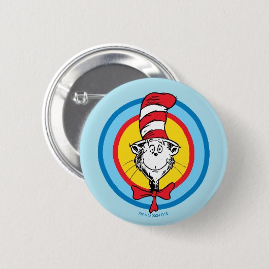 Dr. Seuss | Katze im Hutkopf-Graphic Button (Vorne & Hinten)