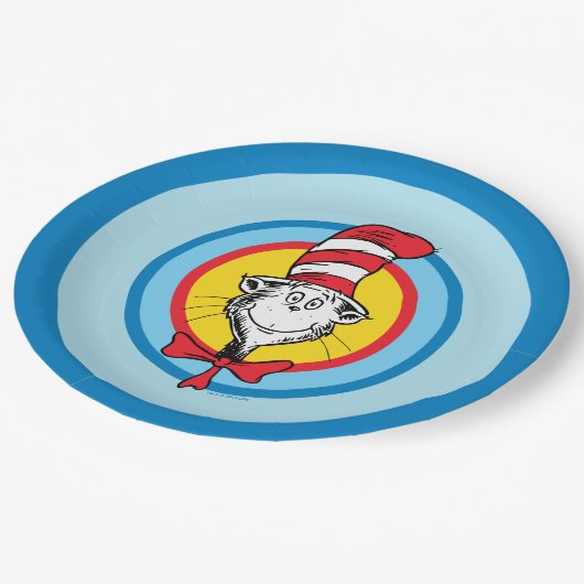 Dr. Seuss | Katze im Hutkopf-Graphic Pappteller (Schrägansicht)