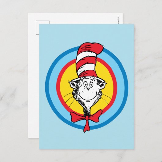 Dr. Seuss | Katze im Hutkopf-Graphic Postkarte (Vorne/Hinten)