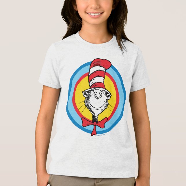 Dr. Seuss | Katze im Hutkopf-Graphic Tri-Blend Shirt (Vorderseite)