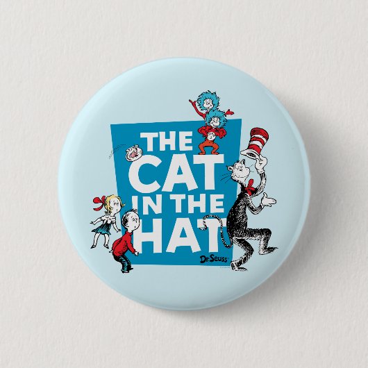 Dr. Seuss | Katze im Hutlogo - Zeichen Button (Vorderseite)