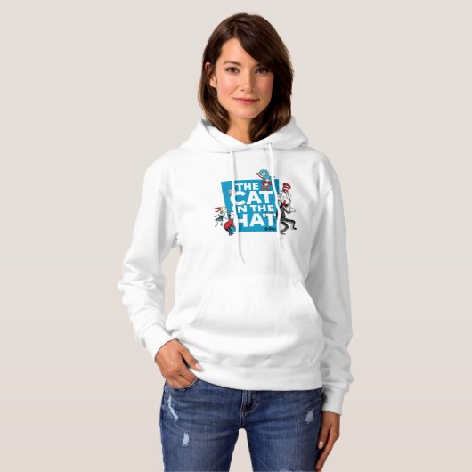 Dr. Seuss | Katze im Hutlogo - Zeichen Hoodie (Vorne ganz)