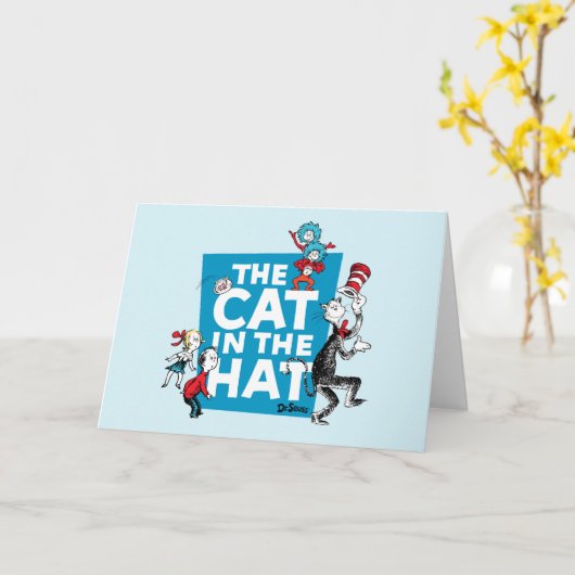 Dr. Seuss | Katze im Hutlogo - Zeichen Karte (Gelbe Blume)