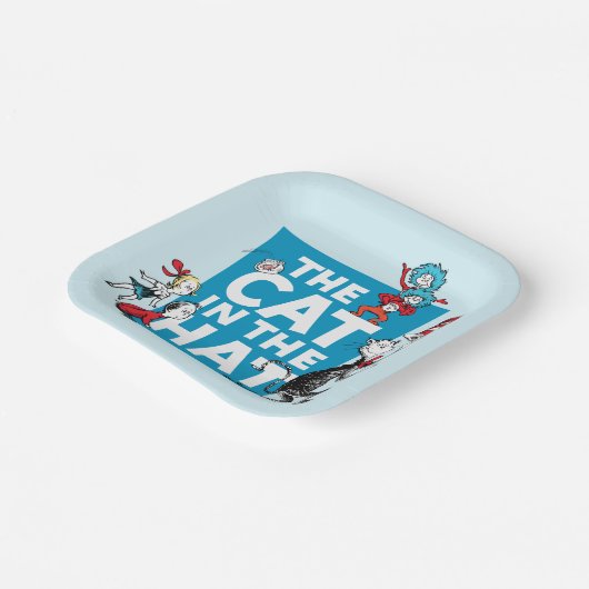 Dr. Seuss | Katze im Hutlogo - Zeichen Pappteller (Gewinkelt)