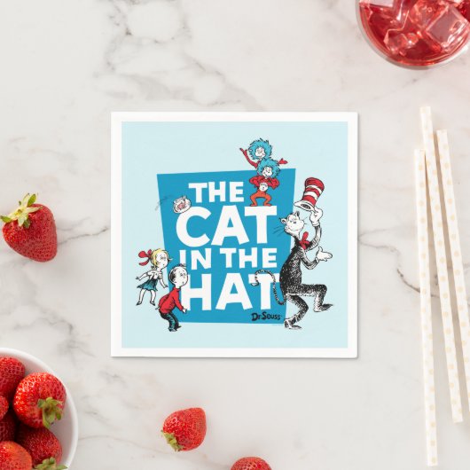 Dr. Seuss | Katze im Hutlogo - Zeichen Serviette (Beispiel)
