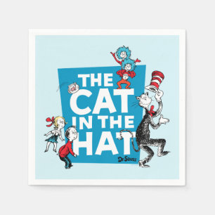 Dr. Seuss Katze im Hutlogo - Zeichen Serviette
