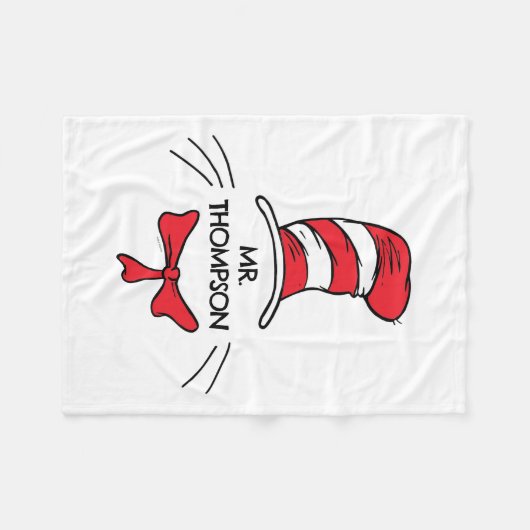 Dr. Seuss | Katze im Namen eines benutzerdefiniert Fleecedecke (Vorderseite (Horizontal))