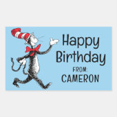 Dr. Seuss | Katze im Vintagen Hutlogo Rechteckiger Aufkleber (Vorderseite)