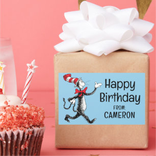 Dr. Seuss Katze im Vintagen Hutlogo Rechteckiger Aufkleber