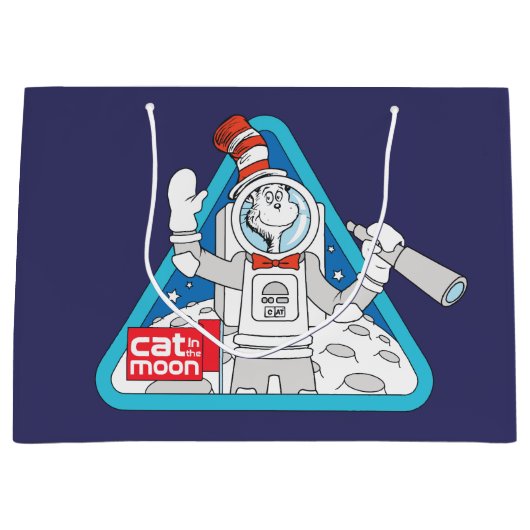 Dr. Seuss | Katze im Weltraum im Mond Große Geschenktüte (Vorderseite)