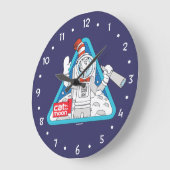 Dr. Seuss | Katze im Weltraum im Mond Große Wanduhr (Winkel)