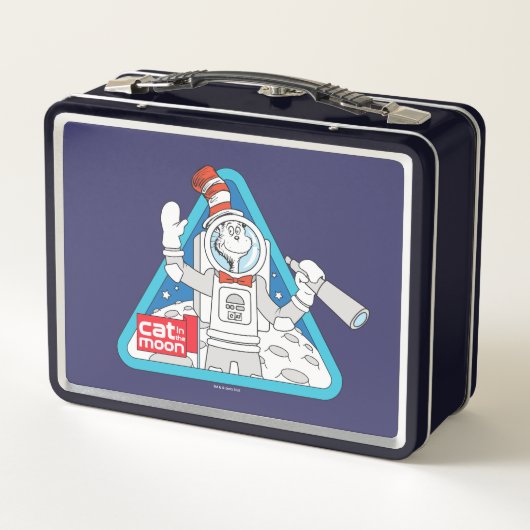 Dr. Seuss | Katze im Weltraum im Mond Metall Brotdose (Rückseite)