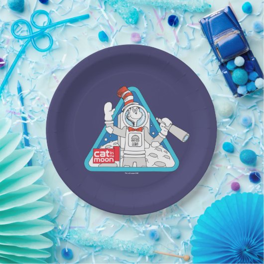 Dr. Seuss | Katze im Weltraum im Mond Pappteller (Party)