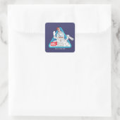 Dr. Seuss | Katze im Weltraum im Mond Quadratischer Aufkleber (Tasche)