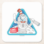 Dr. Seuss | Katze im Weltraum im Mond Rechteckiger Pappuntersetzer (Vorderseite)