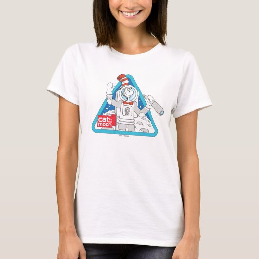 Dr. Seuss | Katze im Weltraum im Mond T-Shirt (Vorderseite)