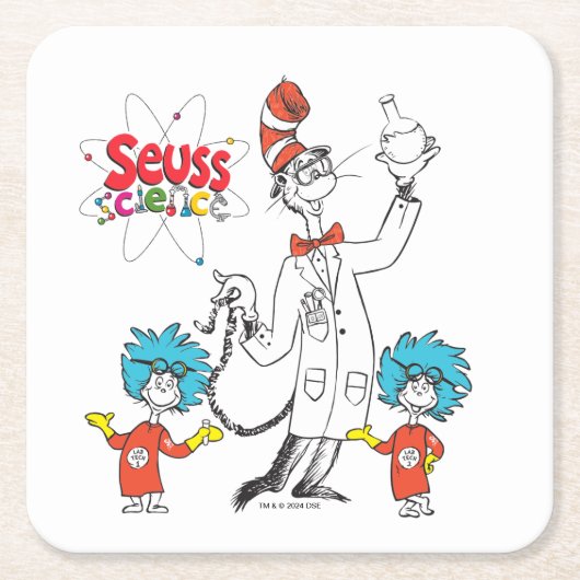 Dr. Seuss | Katze in der Hat Seuss Science Rechteckiger Pappuntersetzer (Vorderseite)