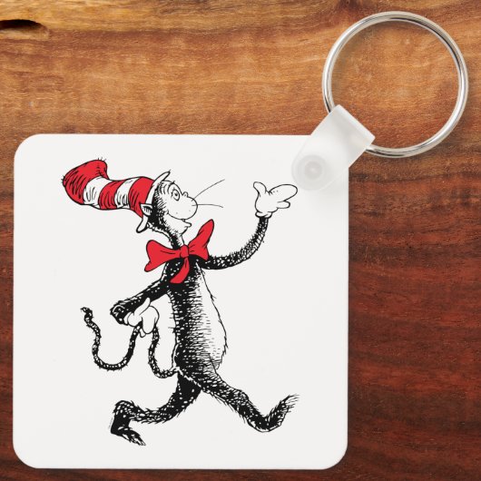 Dr. Seuss | Katze in der Hutkatze Schlüsselanhänger (Rückseite)