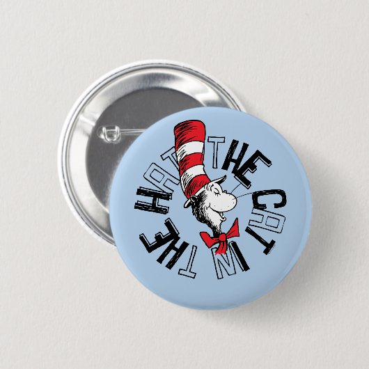 Dr. Seuss | Katze in der Hutrunde Art Button (Vorne & Hinten)