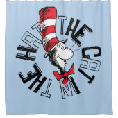 Dr. Seuss | Katze in der Hutrunde Art Duschvorhang (Vorderseite)