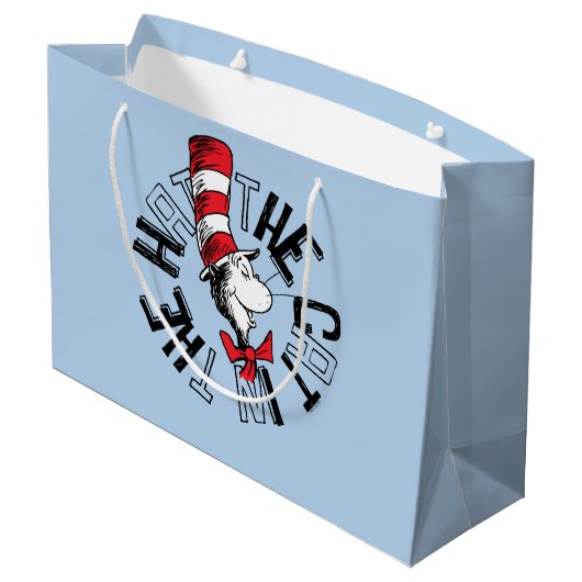 Dr. Seuss | Katze in der Hutrunde Art Große Geschenktüte (Rückseite Schrägansicht)